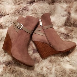 Suede Wedge Booties
